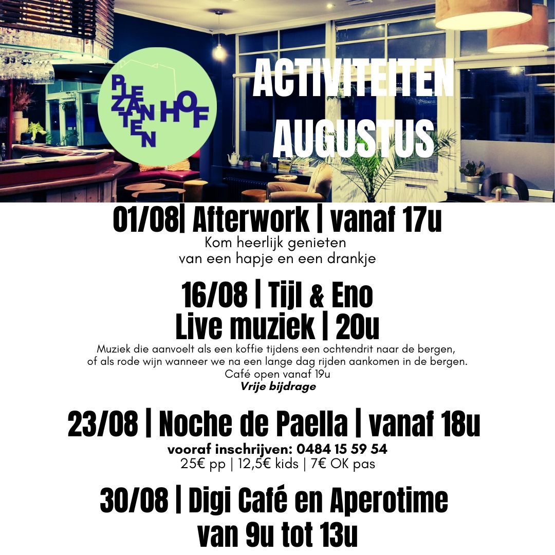 Onze activiteiten in augustus