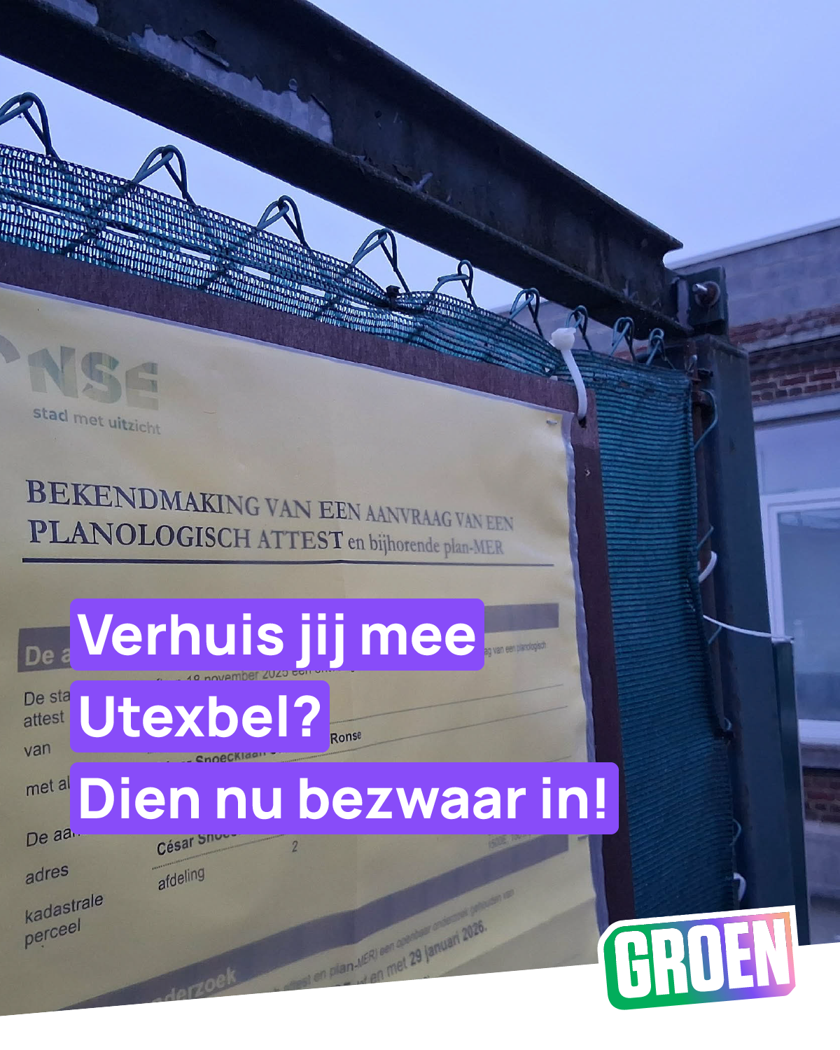 Verhuis jij mee Utexbel? Dien mee bezwaar in! 