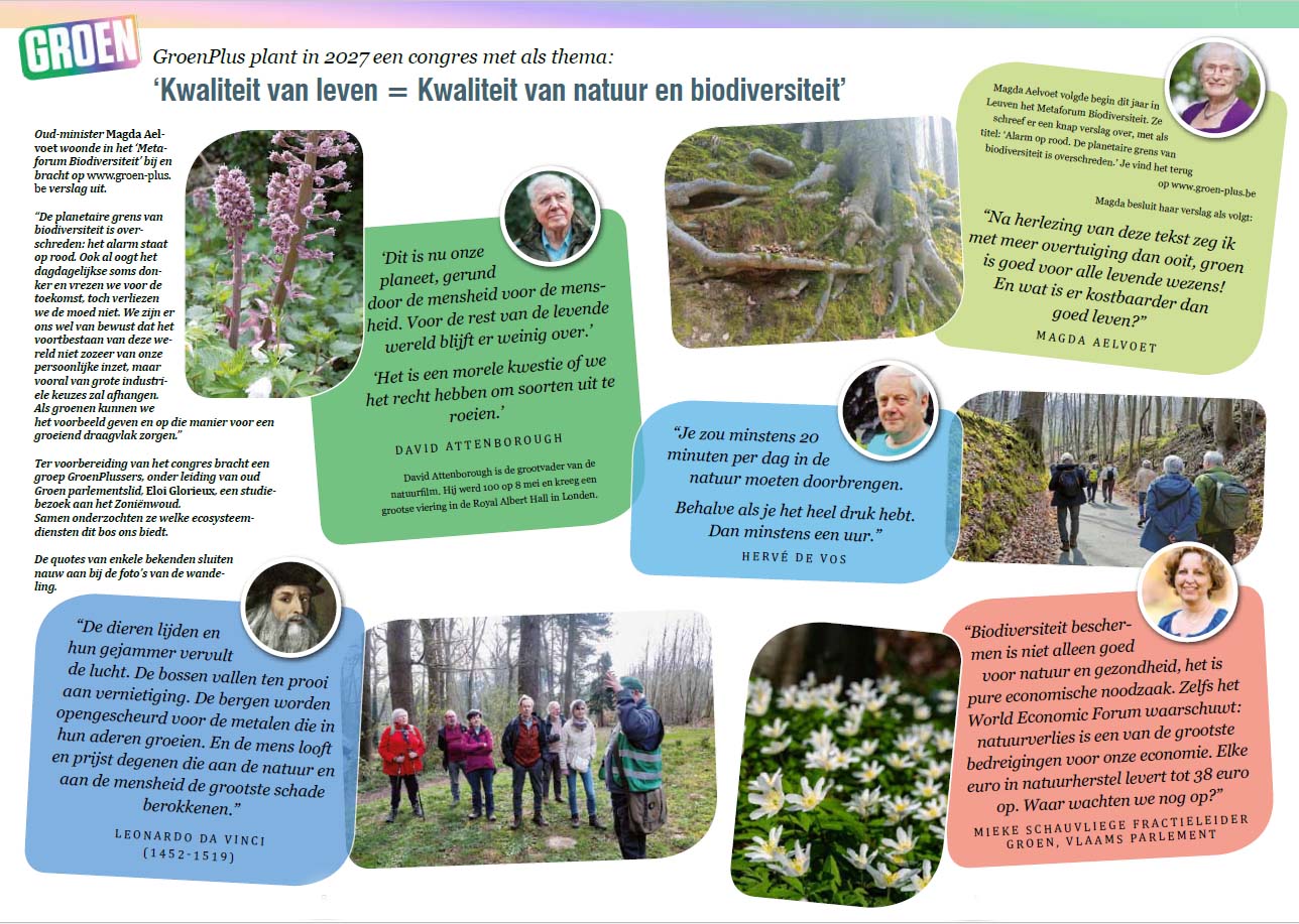 ‘Kwaliteit van leven = Kwaliteit van natuur en biodiversiteit’