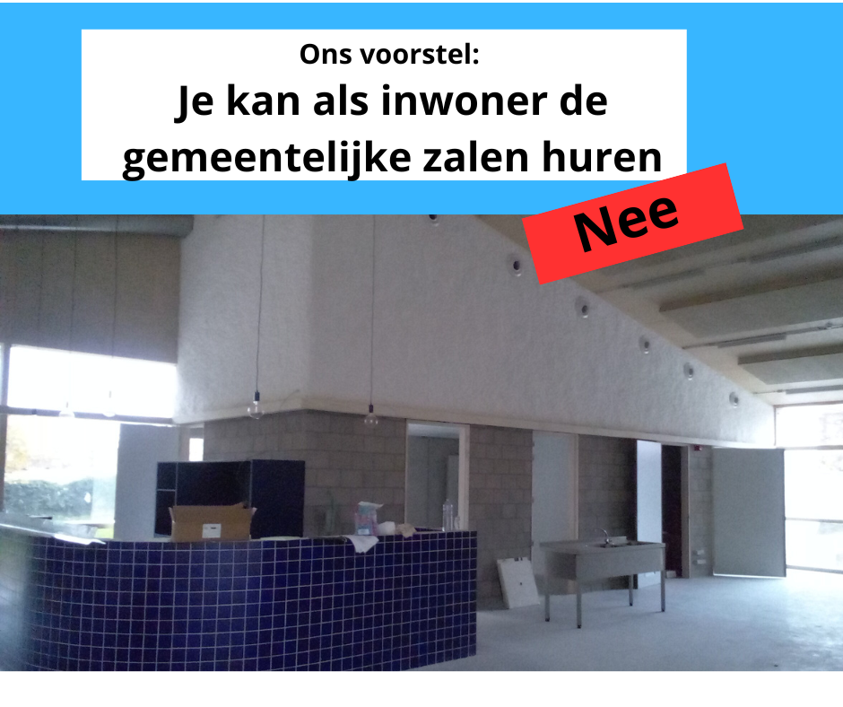 Gemeentelijke zalen huren als inwoner: Njet !
