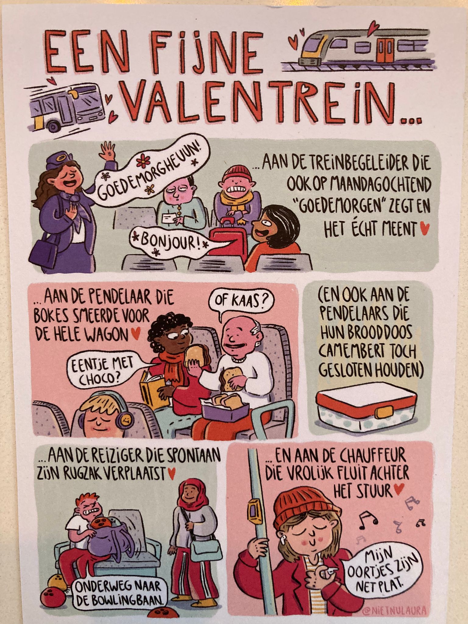 Groen bedankt de reizigers en het personeel op 'ValenTrein'