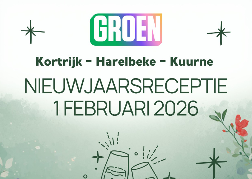 Nieuwjaarsreceptie Groen Harelbeke Kortrijk Kuurne op 1 februari