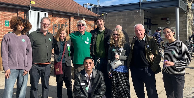 Green Party Members at the London Fields Lido