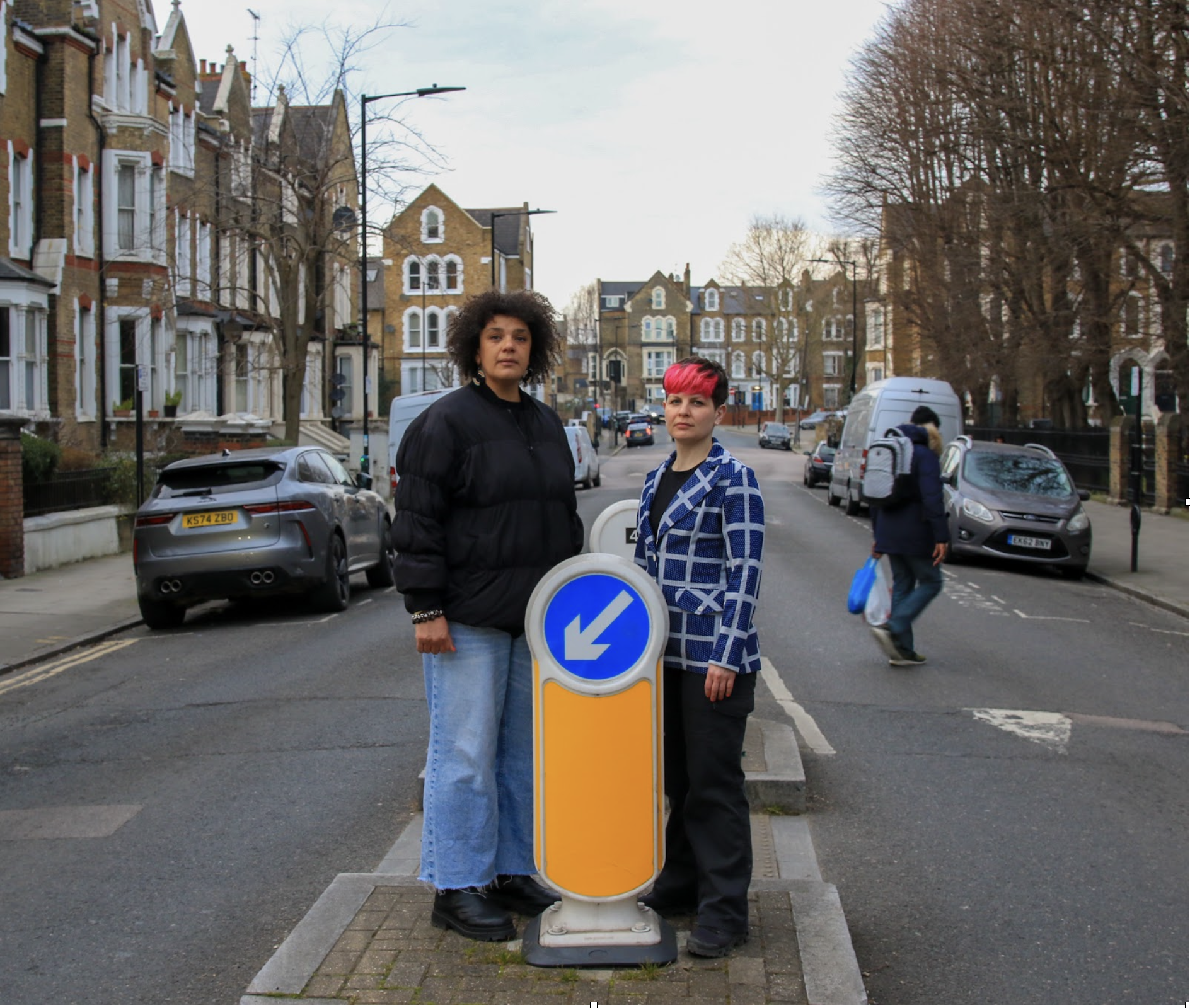 Rachel Nkiessu-Guifo and Councillor Zoë Garbett on St Mark's Rise