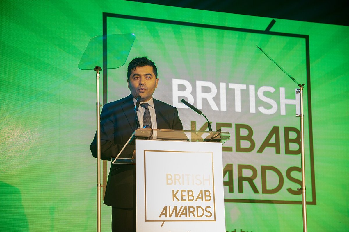 Ibrahim Dogus speaking at the British Kebab Awards
