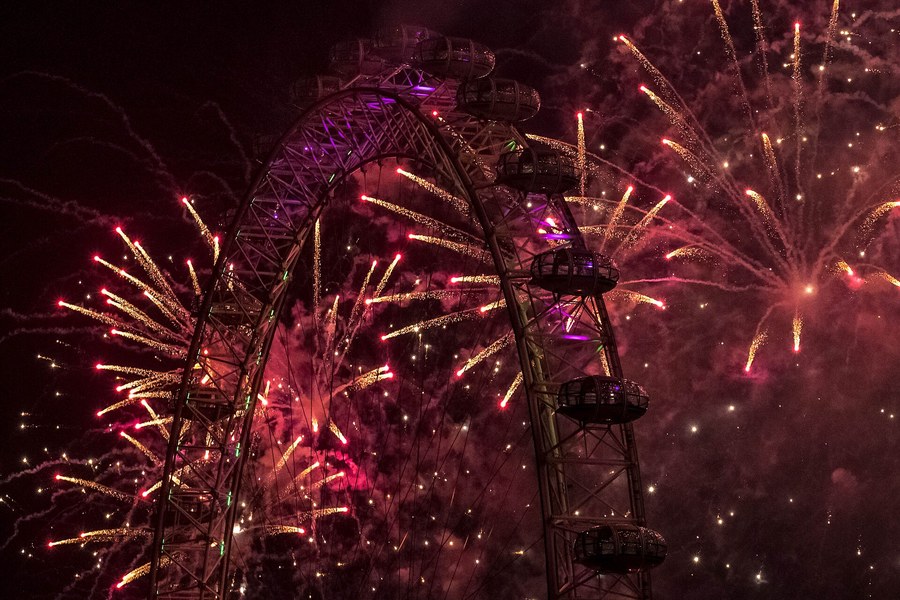 New Year’s Eve fireworks at the London Eye