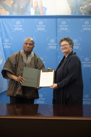 Samuel Okudzeto Ablakwa, Foreign Minister of
Ghana, deposited his country’s ratification