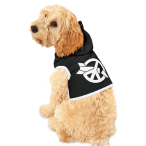 Dog wearing an ICAN jacket