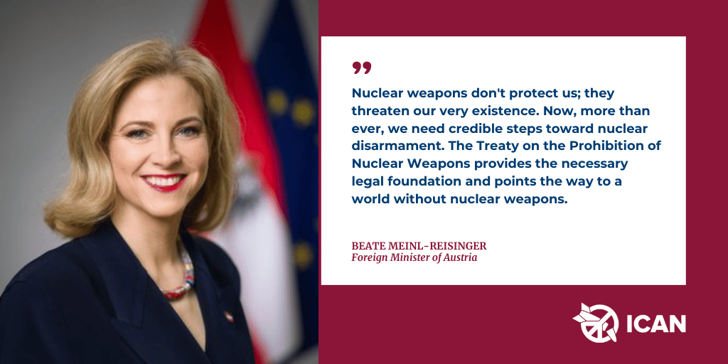 Austria foreign minister supporting TPNW