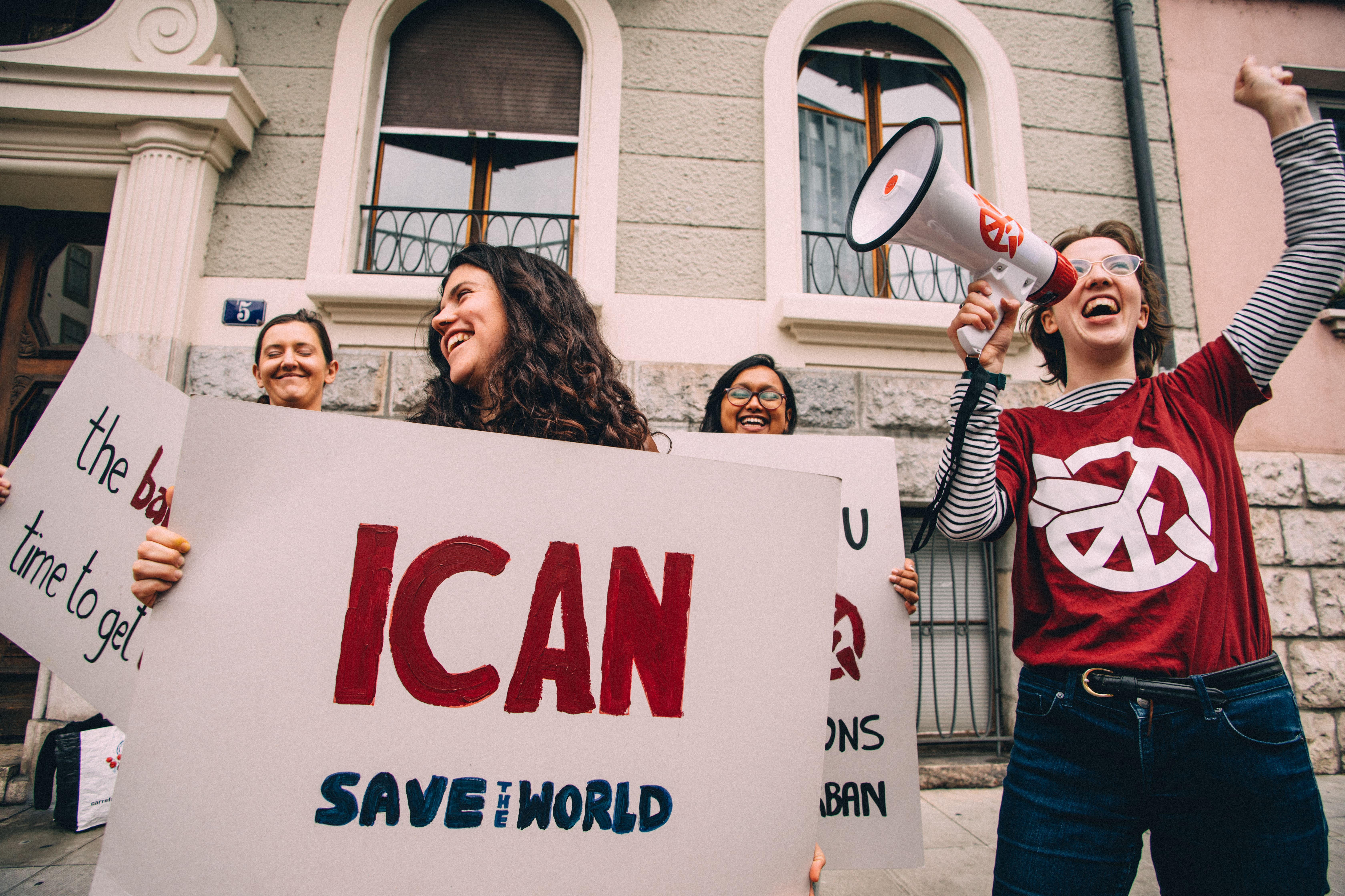 Uma ação da ICAN em Genebra. Crédito: Aude Catimel