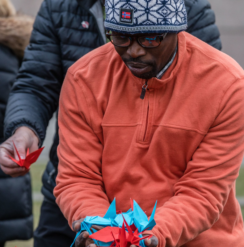 Paper cranes in Oslo photo by Ralf Schlesener for ICAN