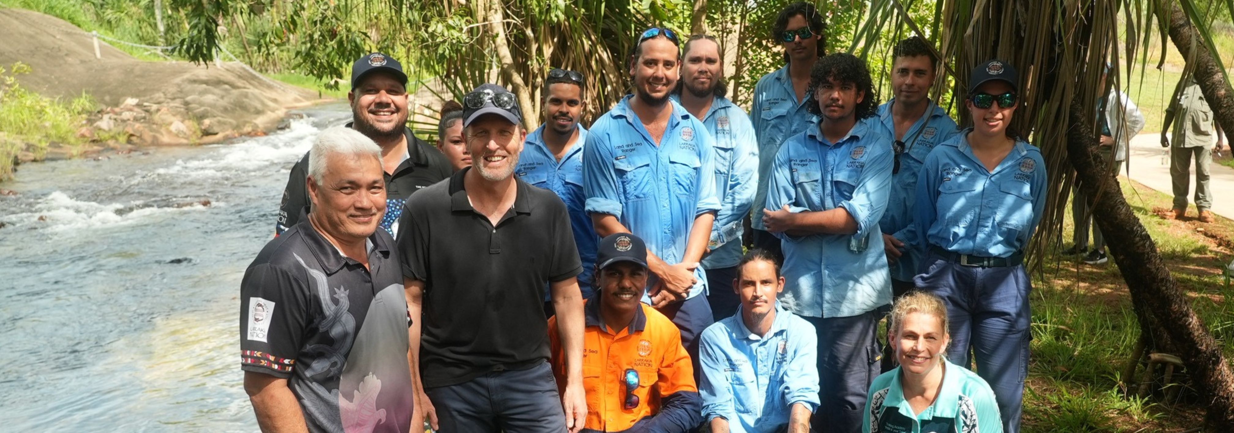 Assistant Minister Josh Wilson with Larrakia Rangers