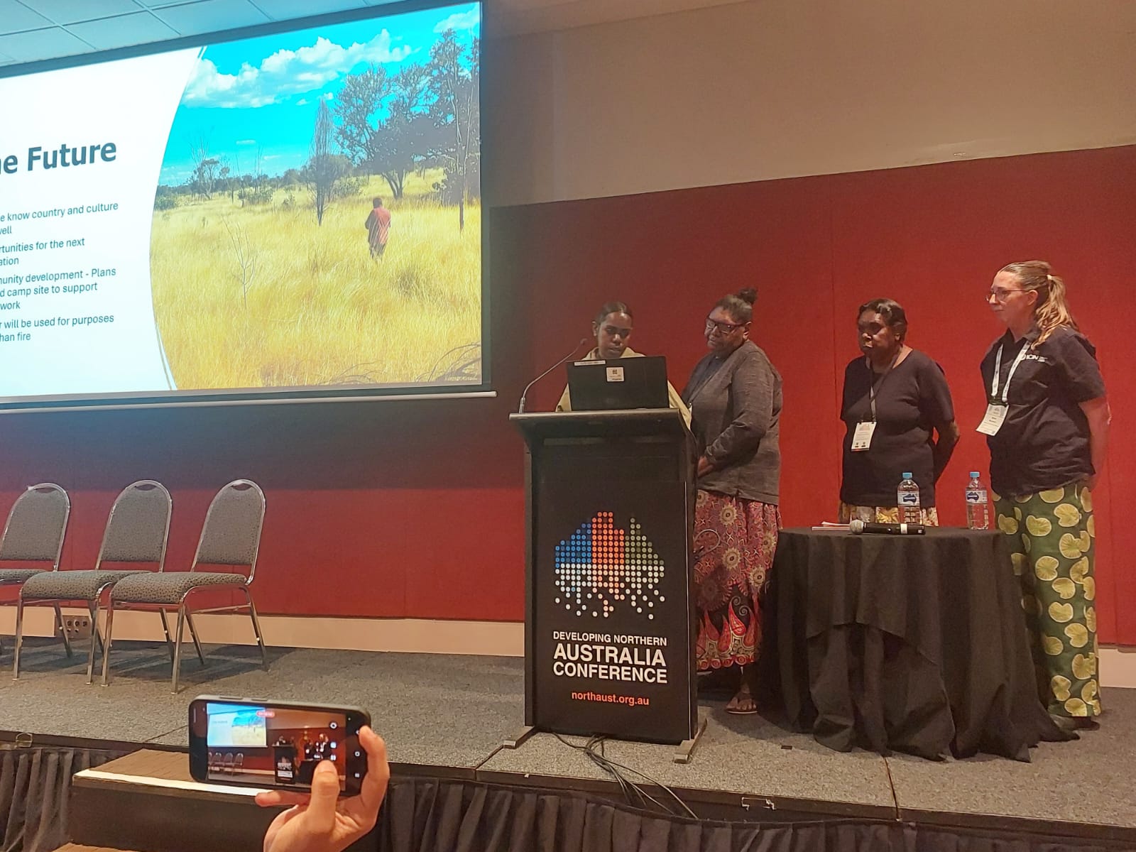 Caption (L-R): Aleeta Dixon, Janey Dixon, Gail Sandy and Anna Boustead presenting in their session. 