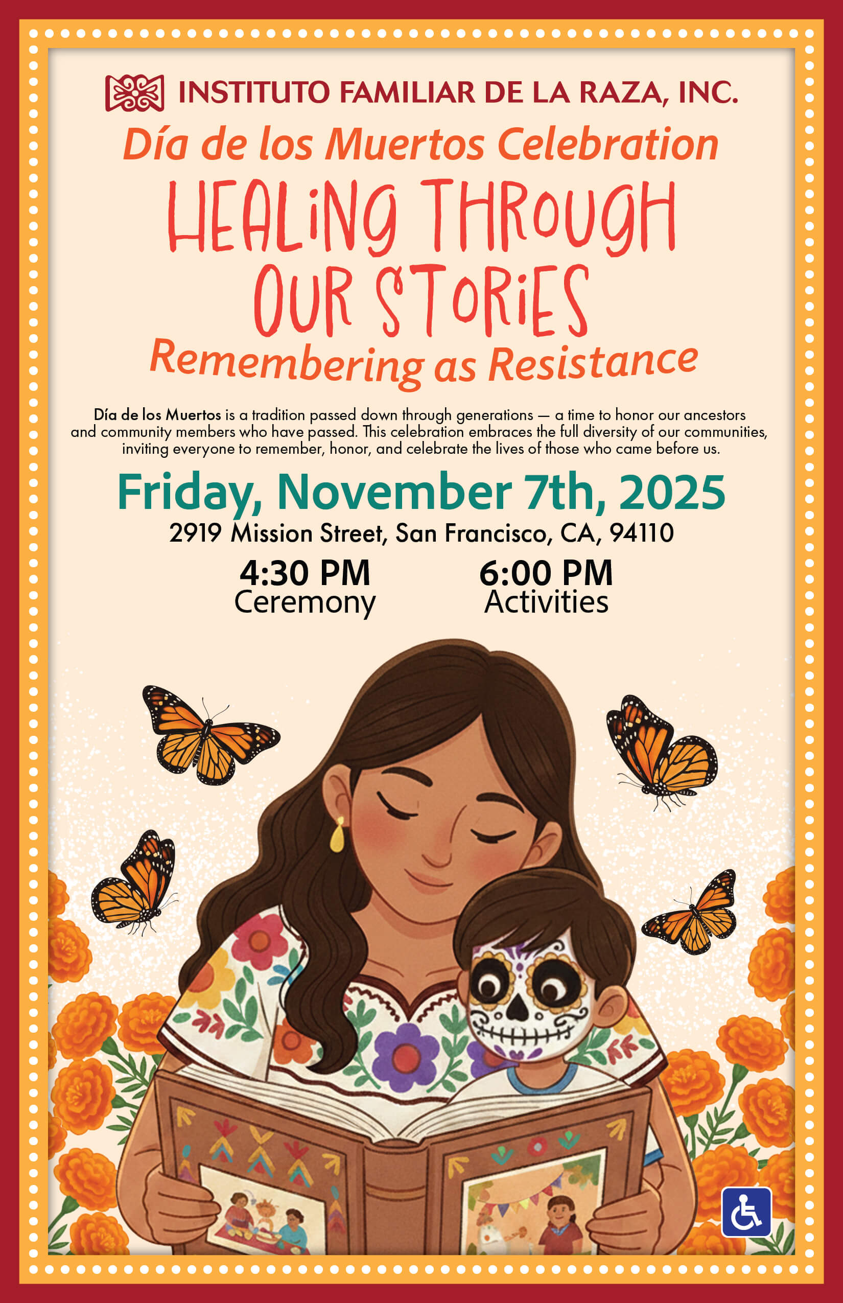 Invite Flyer for Dia de los Muertos 2025 at IFR