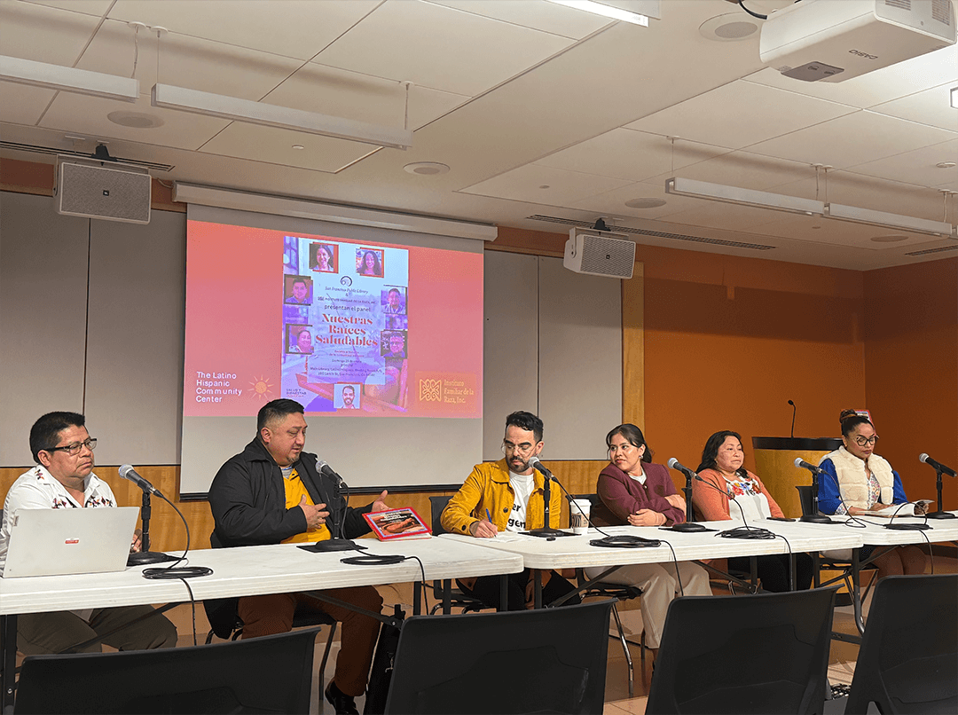 A panel of Nuestras Raices Saludables at the San Francisco Public Library