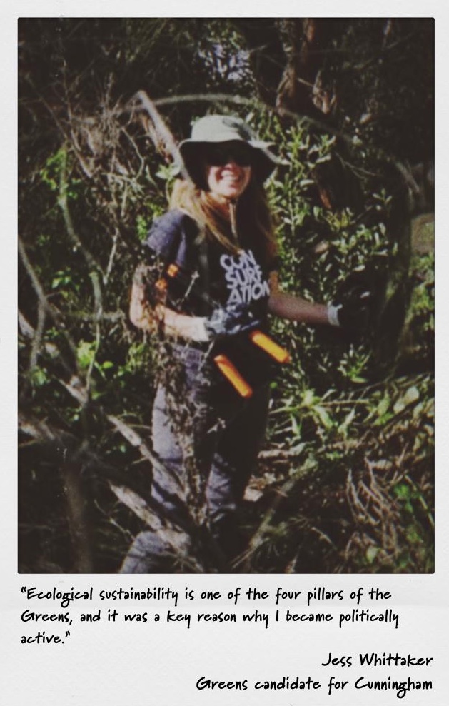 Jess working on community land