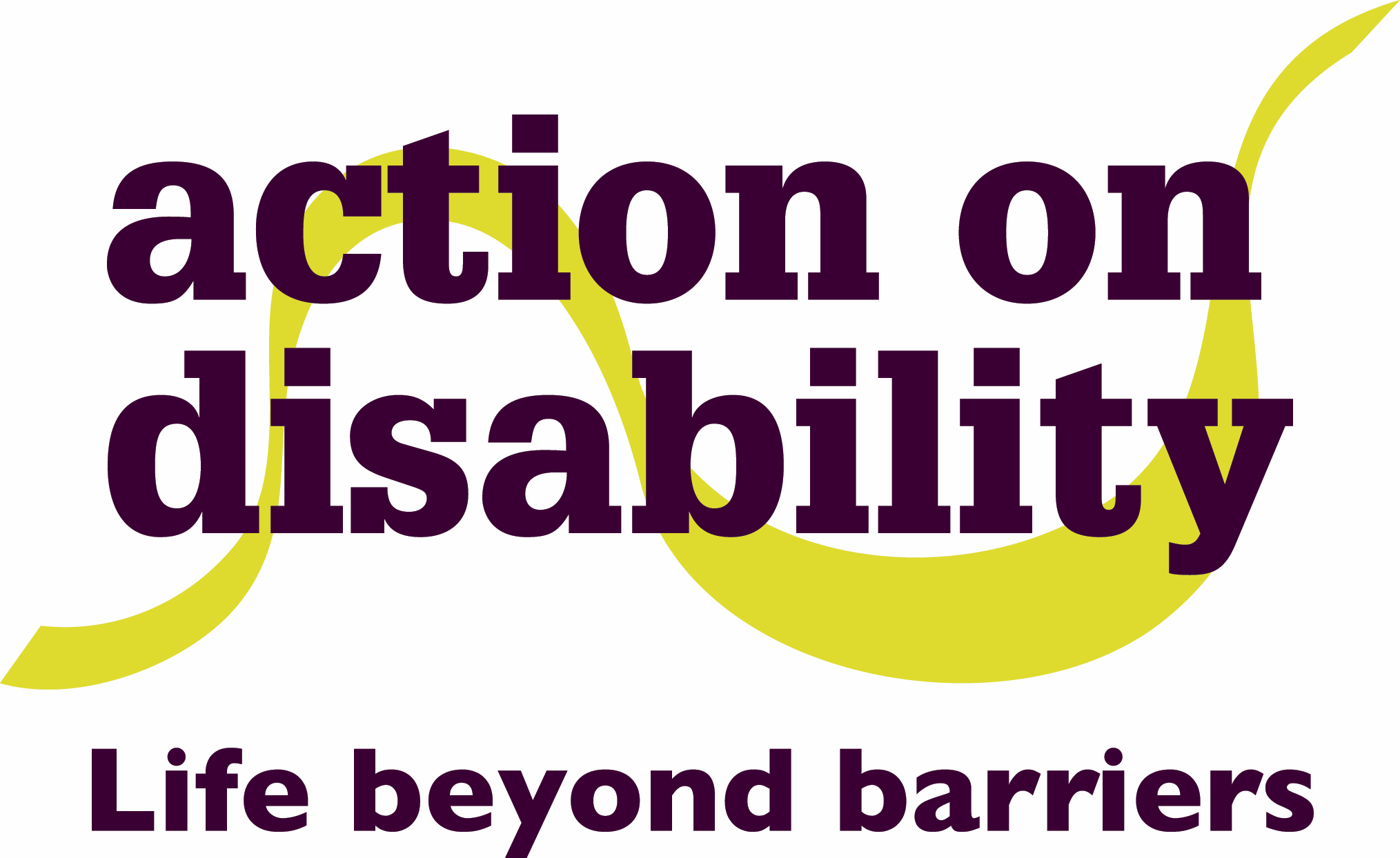 Action on disability, strapline: life beyond barriers