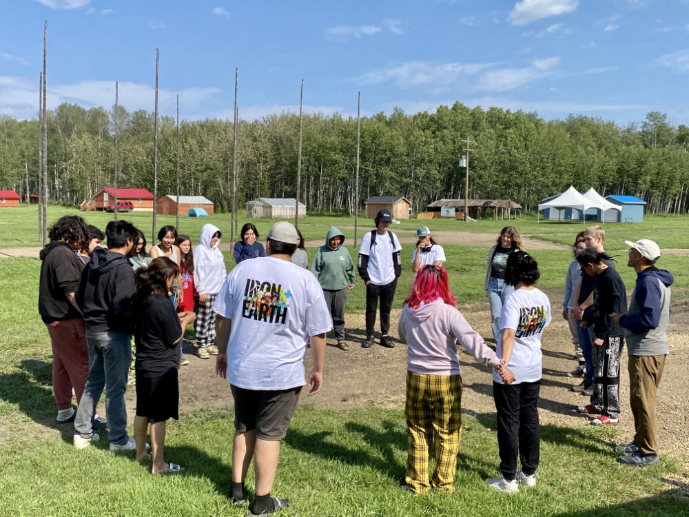 Group activity “Share a strength with your binome” during the Introduction to Renewable Energy and Career Pathways training program at the OYEP Summer Camp - an initiative from Dexterra Community Initiatives, Lubicon, AB, 2024