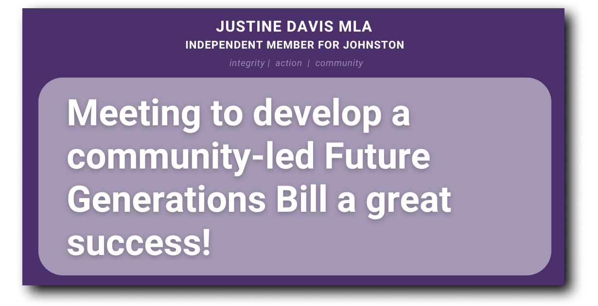 Meeting to develop a community-led Future Generations Bill a great success!