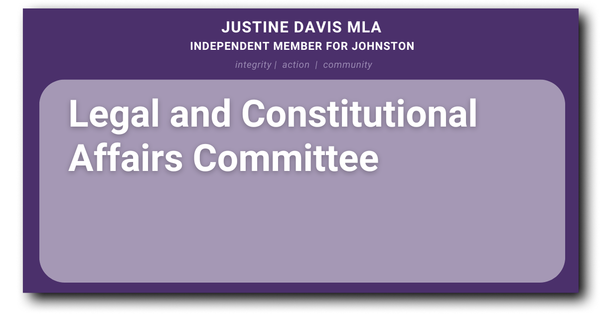 Legal and Constitutional Affairs Committee - concerning revelations about the Northern Territory Racing and Wagering Commission