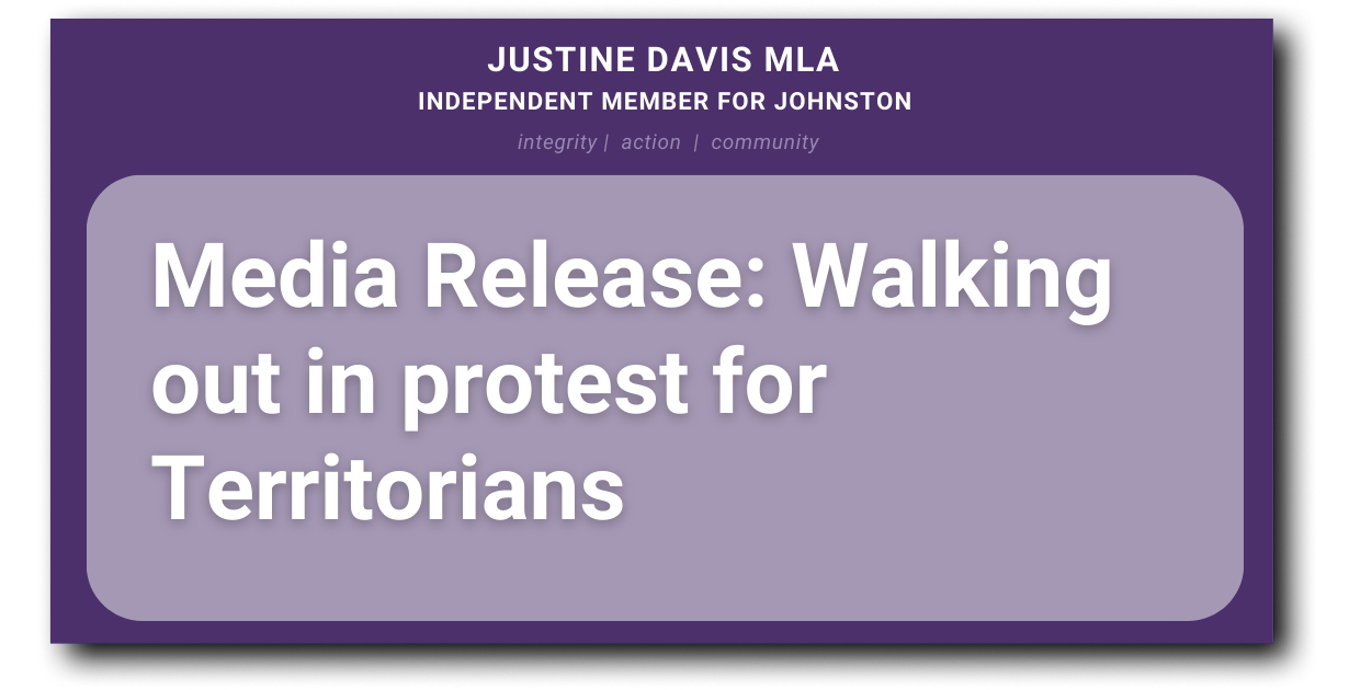 Walking out in protest for Territorians