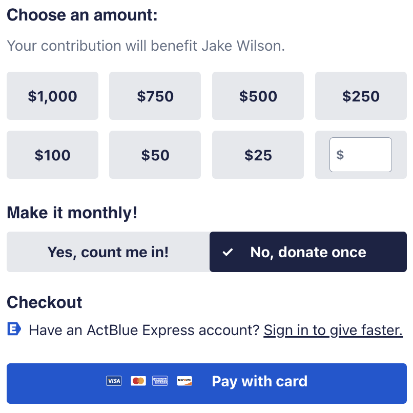 ActBlue form ActBlue form