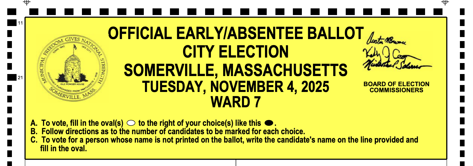 2025 municipal sample ballot