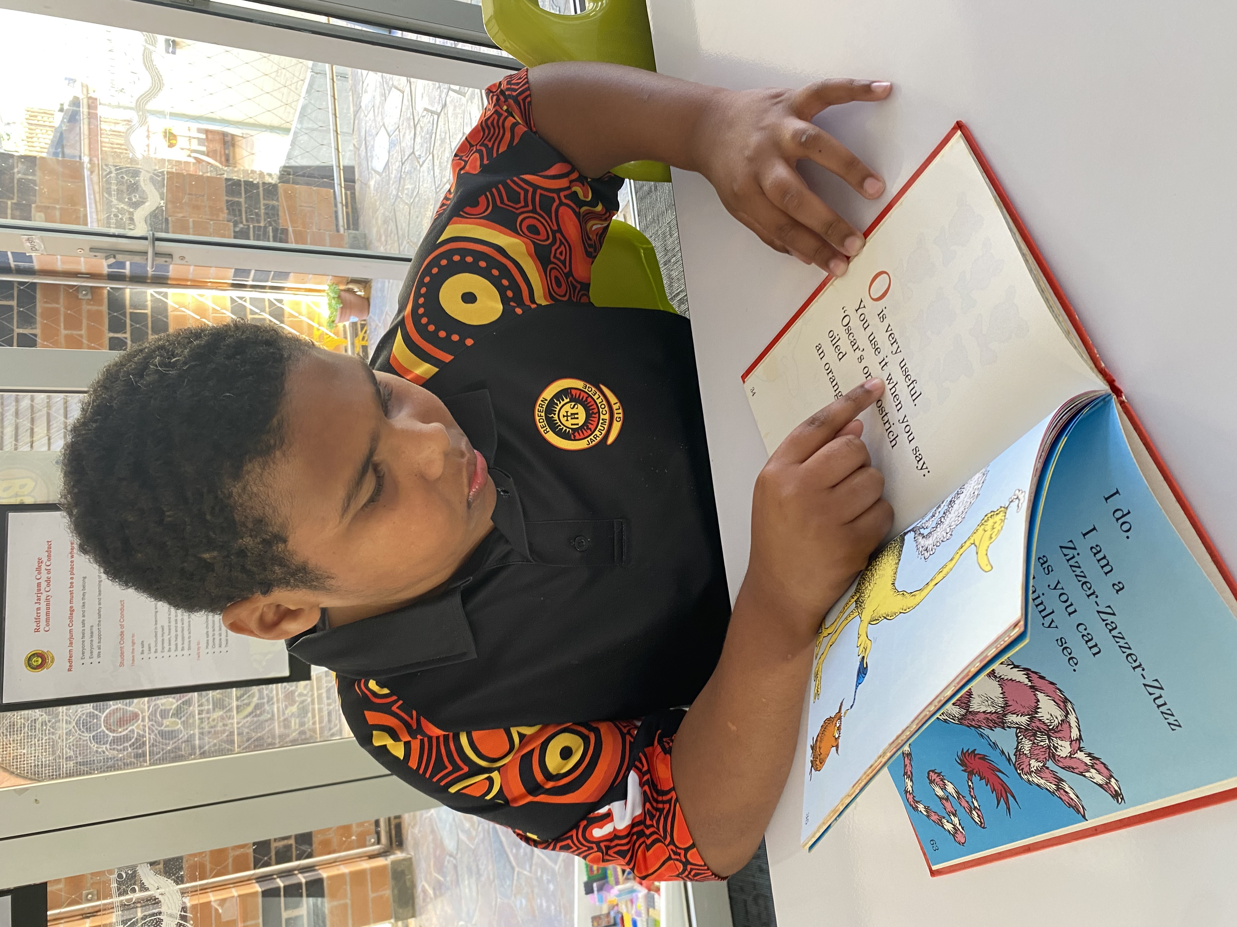 A Redfern Jarjum College student taking part in the reading challenge.
