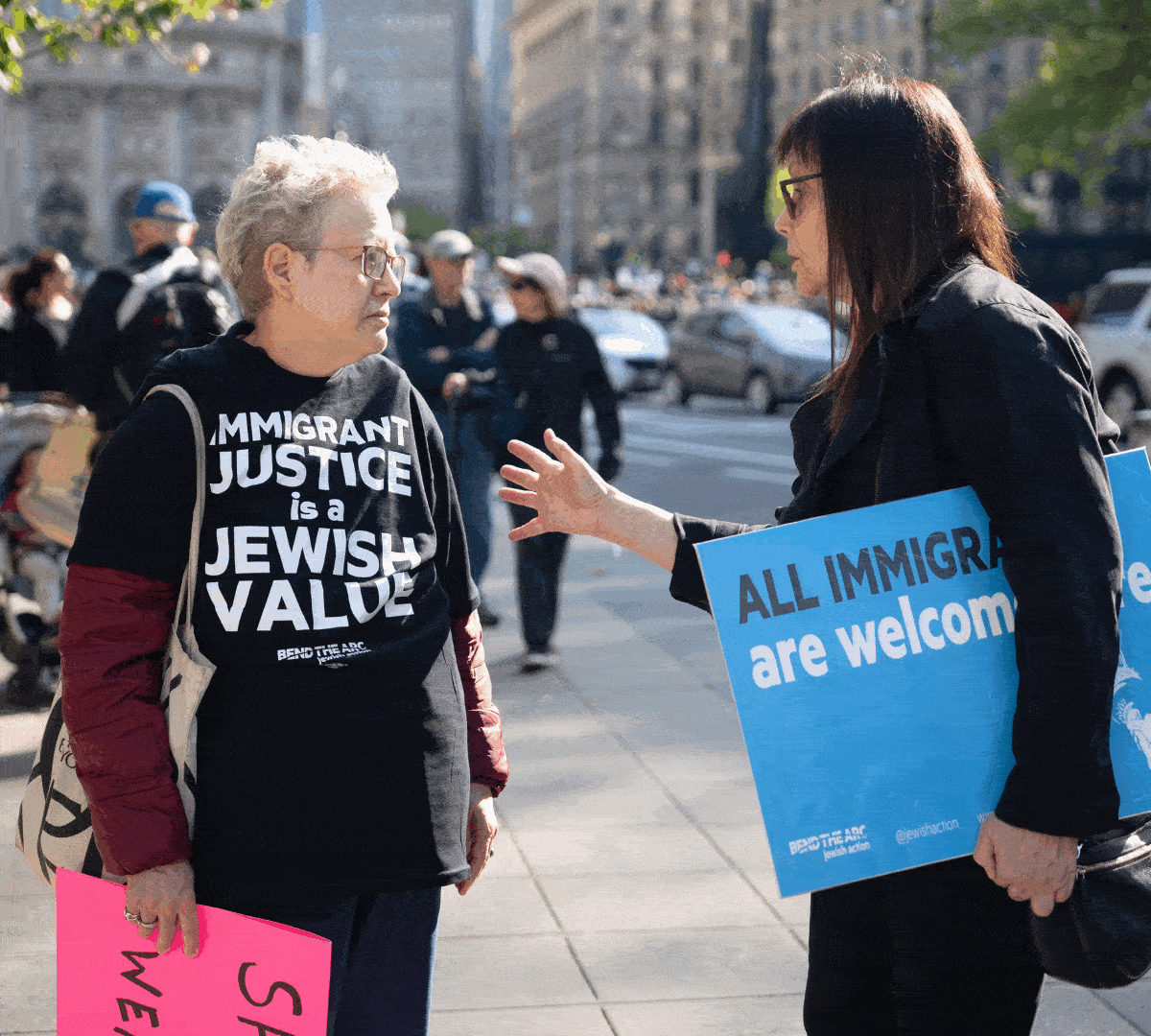 Rotating photos for Jews and allies taking
action for immigrant justice