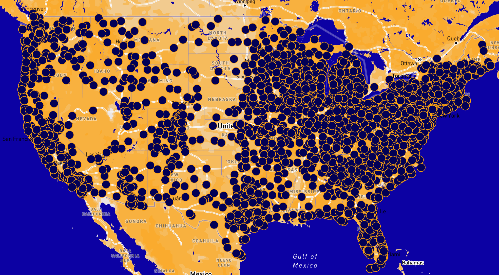 Map showing 3,000 No Kings events around the country