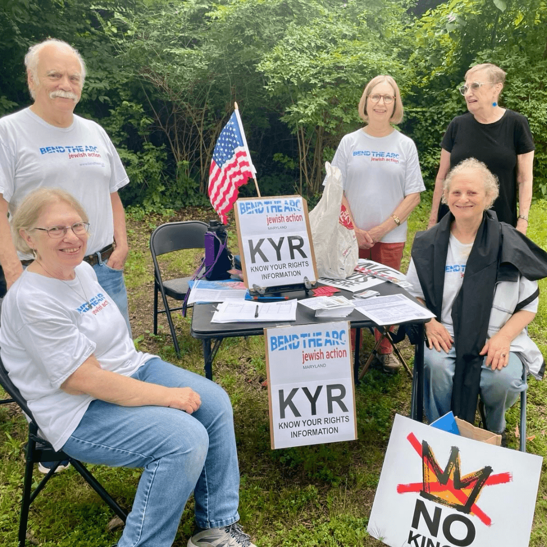 Bend the Arc: Maryland leaders leading a Know Your Rights event.
