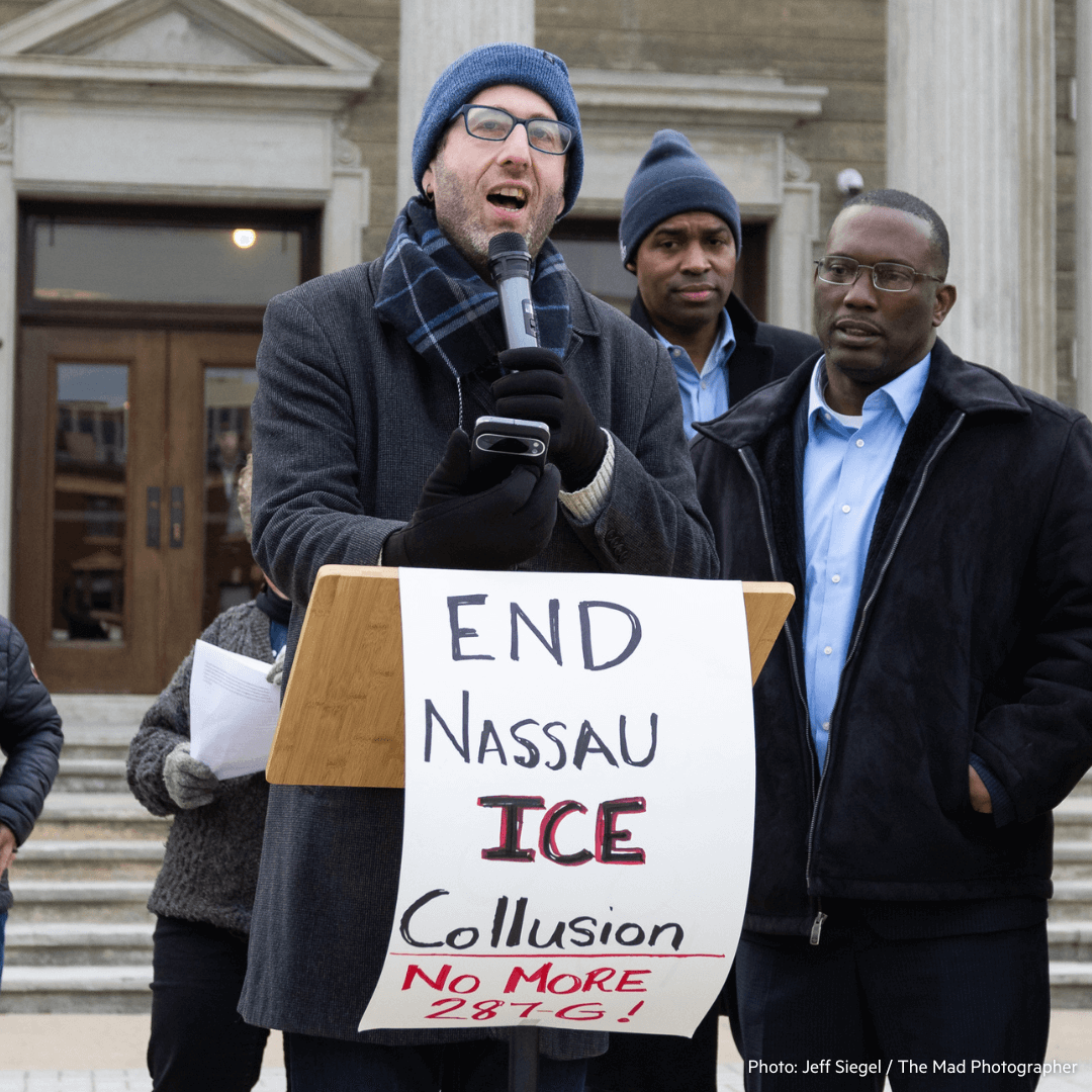 Bend the Arc leaders taking action against ICE collaboration in
Nassau County
