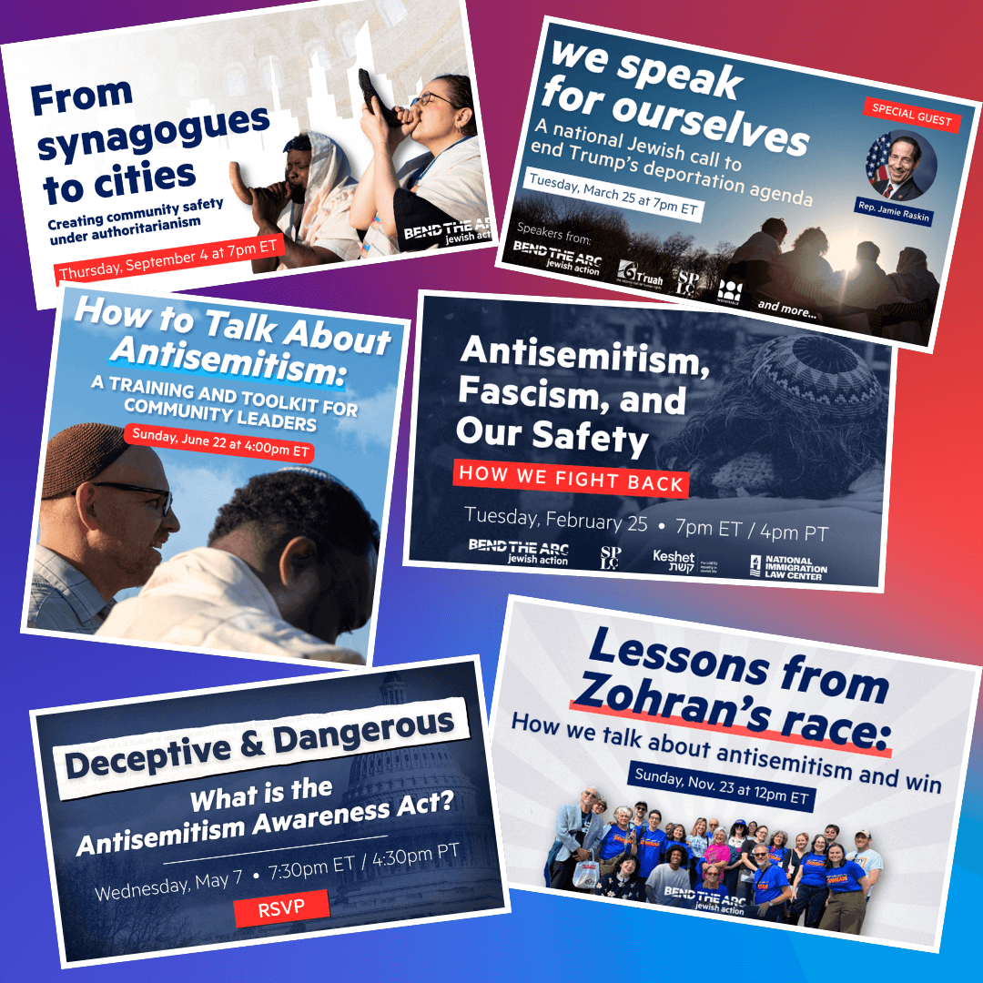 Snapshot of some of the trainings Bend the Arc led this year