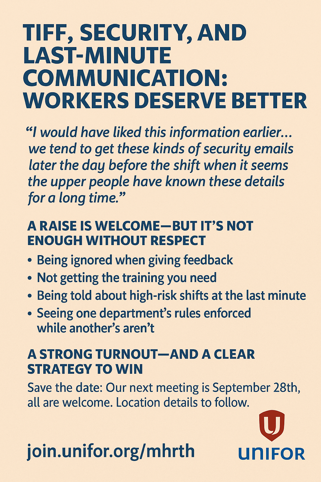 TIFF, Security & Last-Minute Communication: Workers Deserve Better