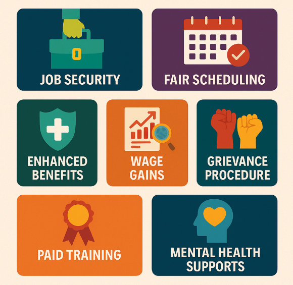 What are your priorities for collective bargaining with Unifor?