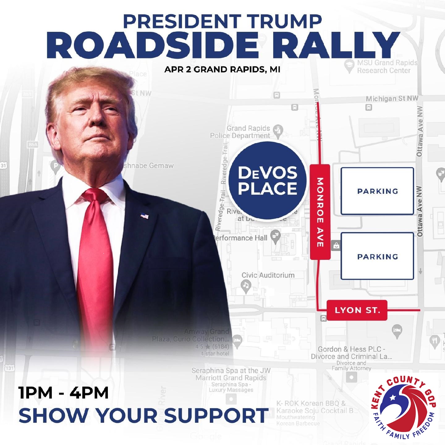 President Trump Roadside Rally - Kent GOP