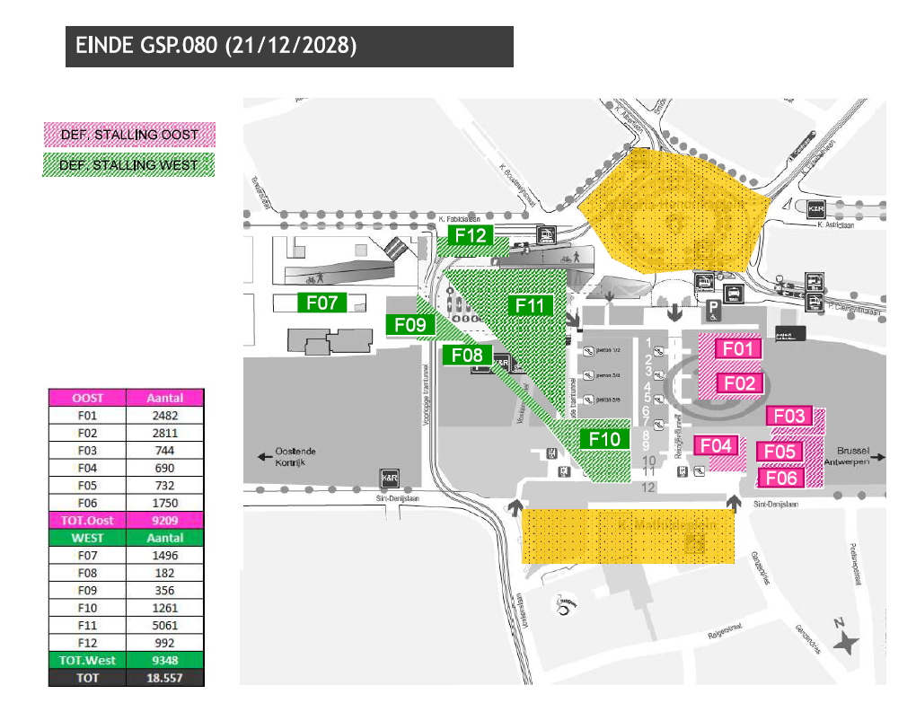 Fietsenstallingen GSP - eindsituatie
