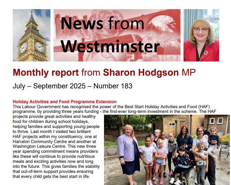 Sharon Hodgson MP report - number 183 2025_09_05_GC_Report_number_183_COVER.jpg