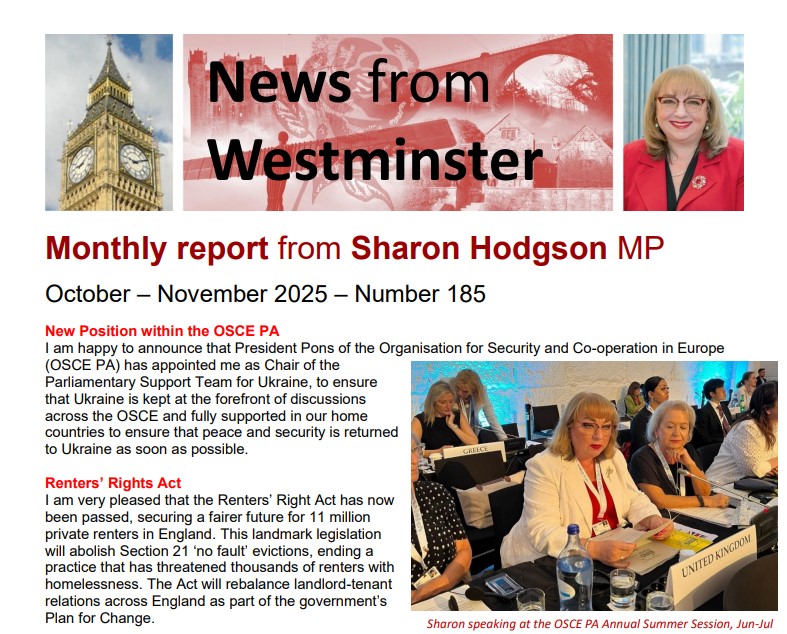 Sharon Hodgson MP's report - Oct-Nov 2025 - number 185 2025_11_07_Hodgson_Sharon_REPORT_number_185_COVER.jpg