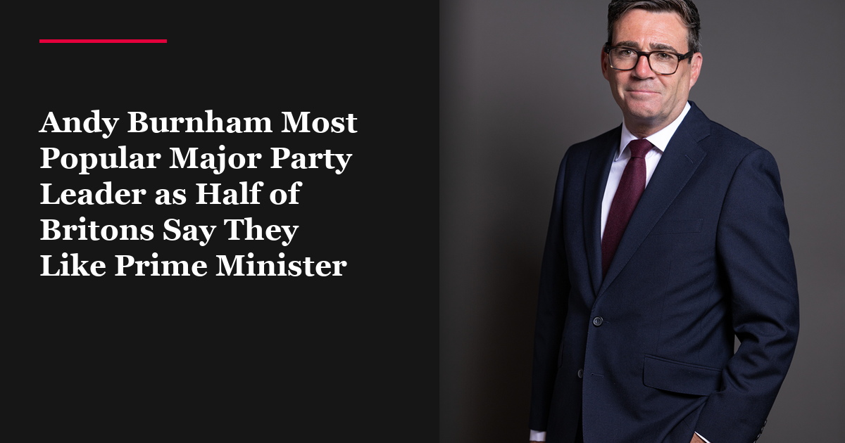 Andy Burnham Most Popular Major Party Leader as Half of Britons Say They Like Prime Minister
