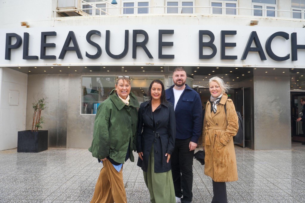 Stephanie Peacock, Chris Webb and Kate Shane at Blackpool Pleasure Beach