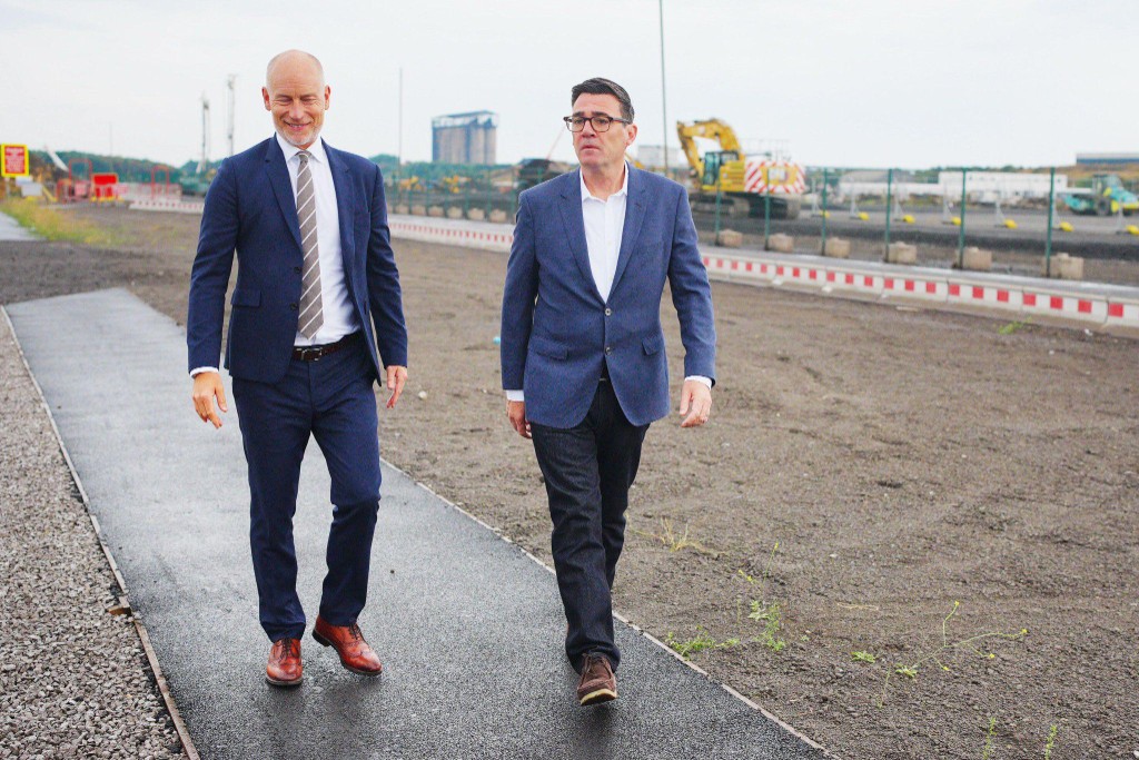Stephen Kinnock and Andy Burnham at Tata Steel Port Talbot