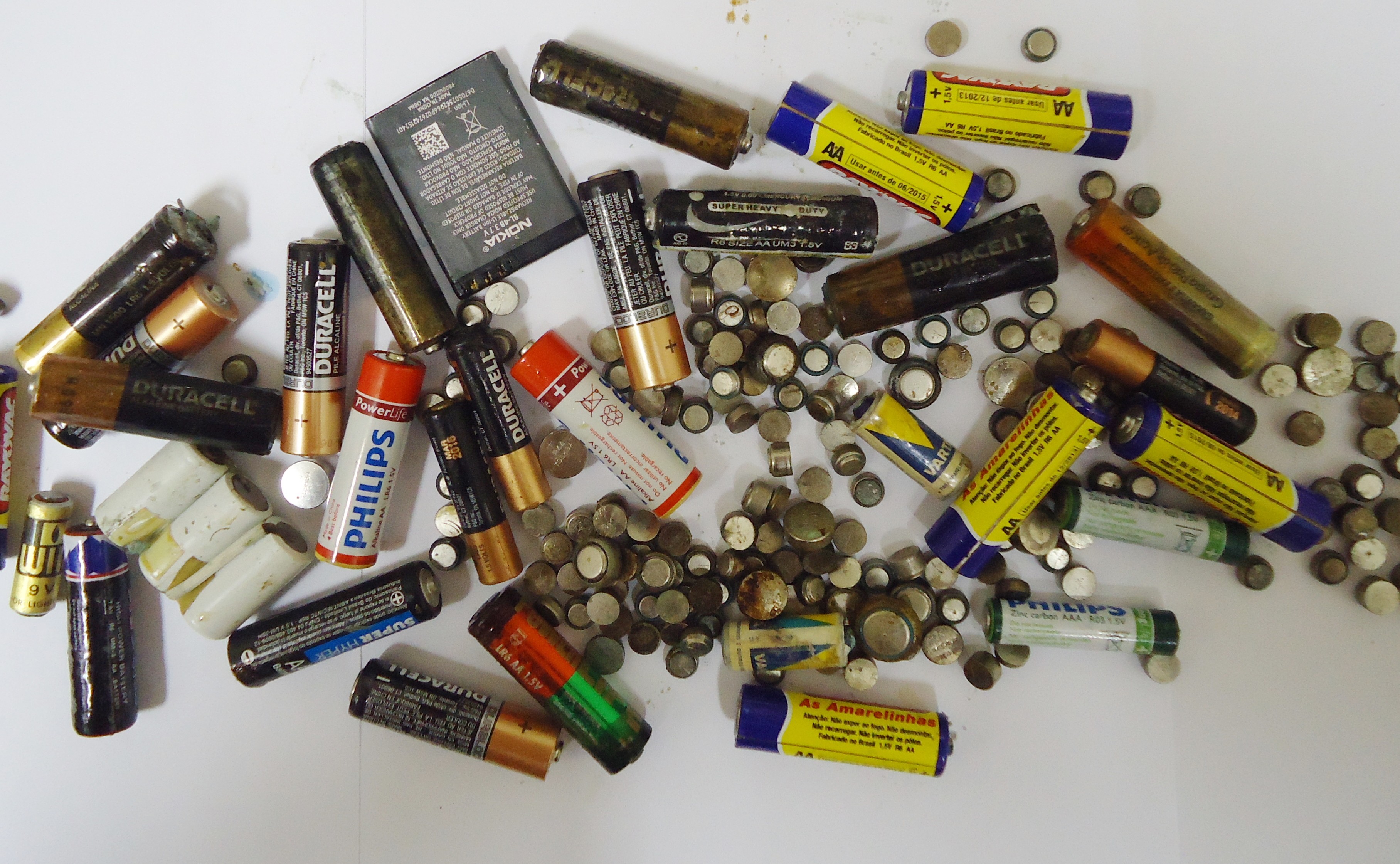 Used household and lithium batteries collected for recycling