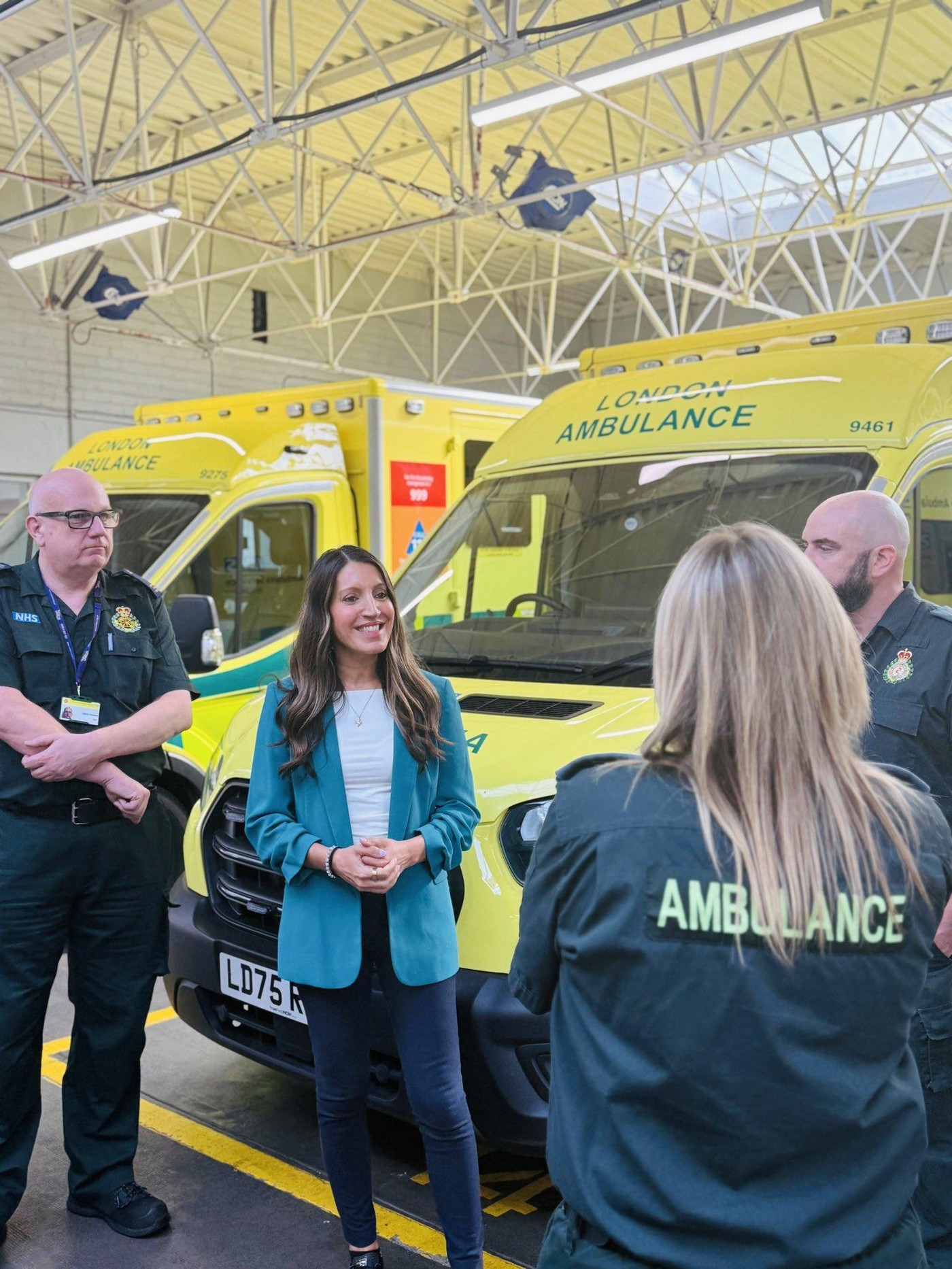 Rosena Allin-Khan MP speaking with London Ambulance Service crews.