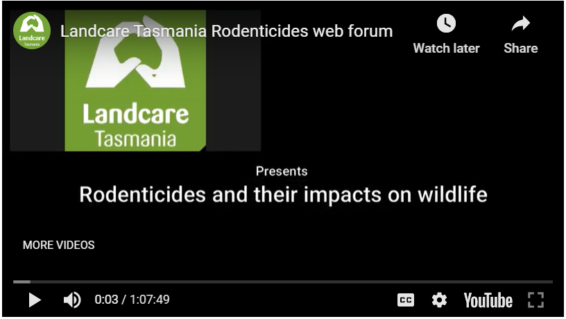 Landcare Tasmania's Webcast On Rodenticides