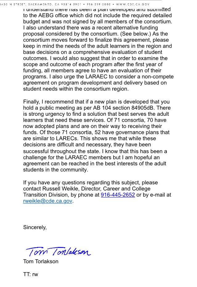 Sup't Torlakson letter 1-26-16 p2