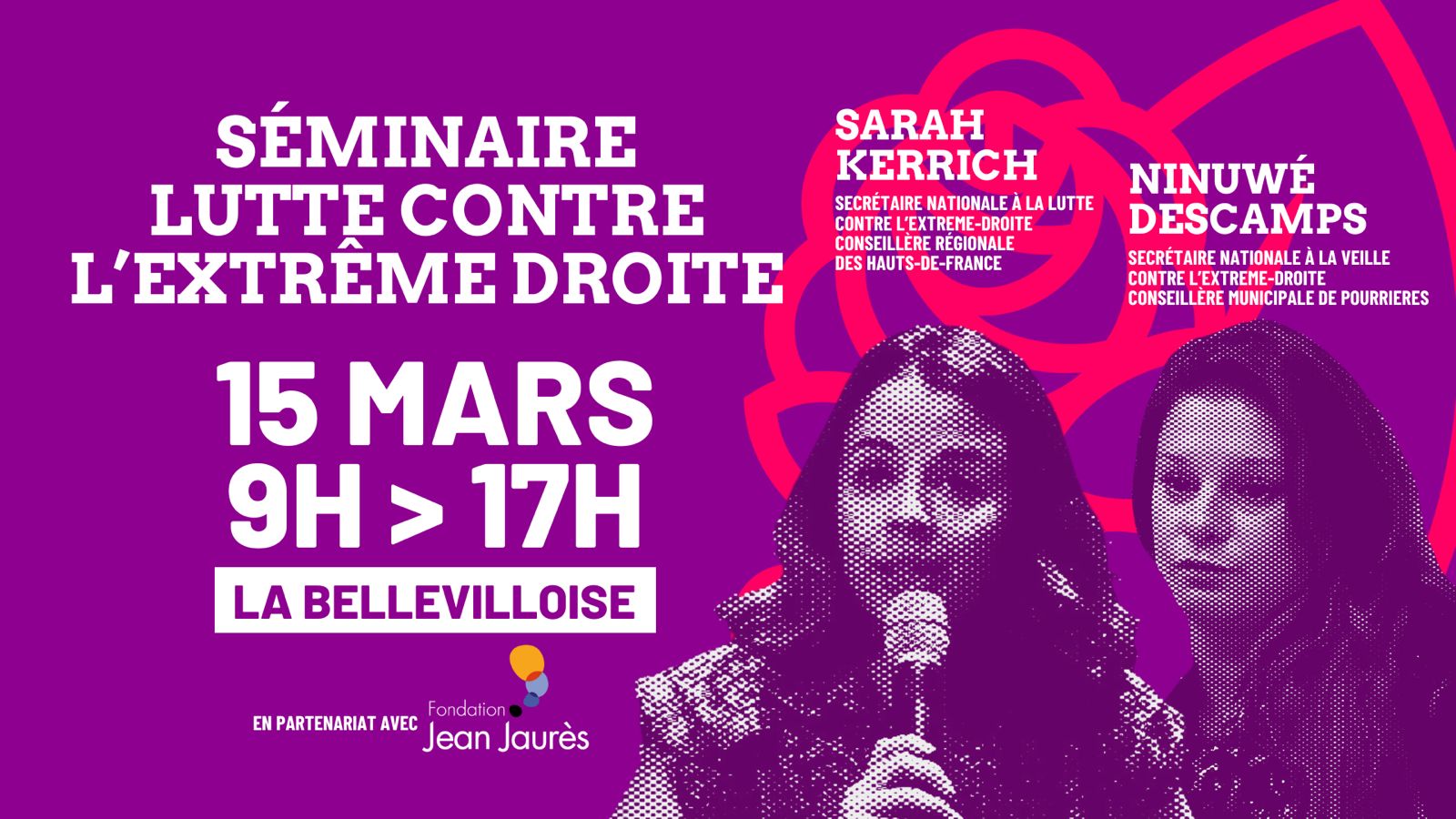Inscris toi au séminaire de lutte contre  l'extrême droite de ce samedi 15 mars !