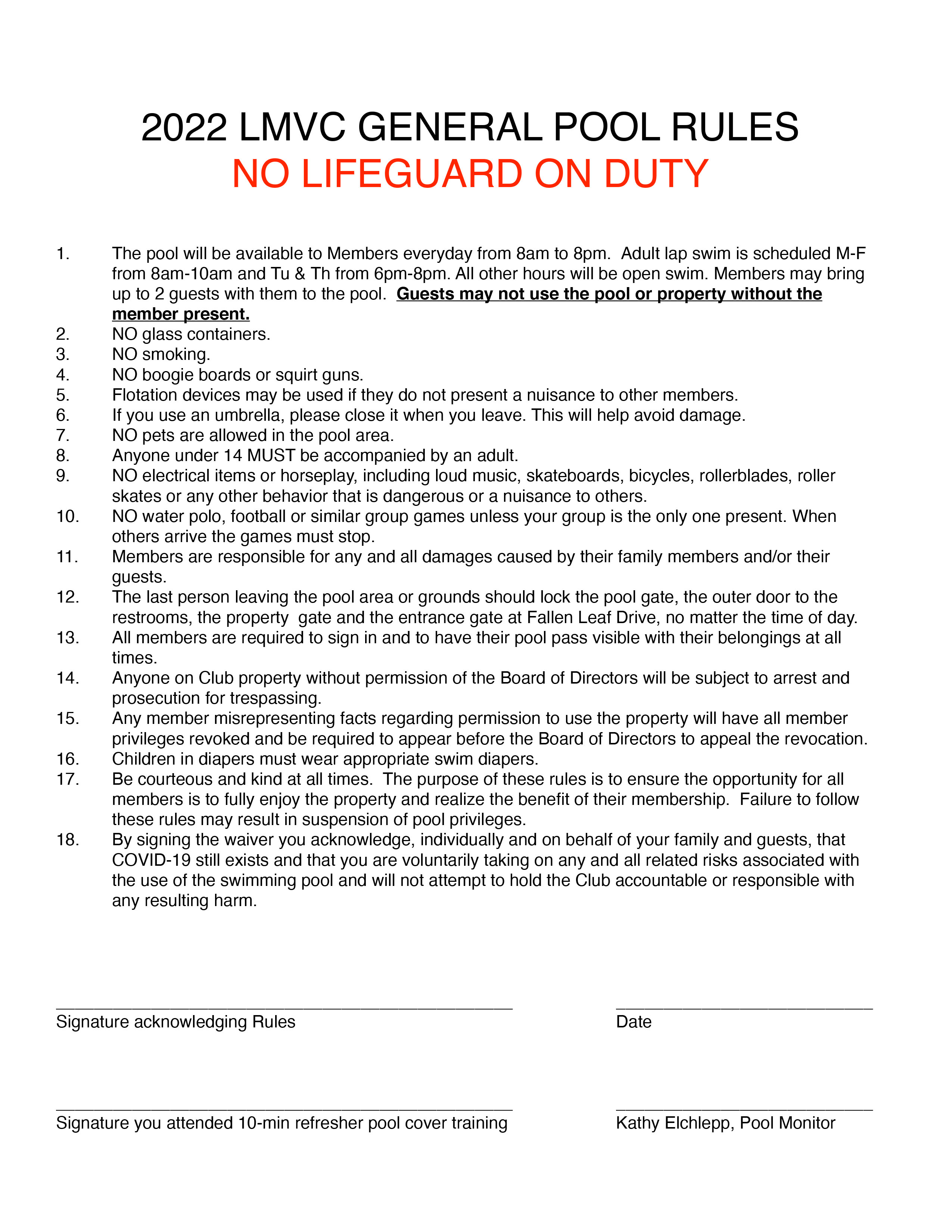 Pool Lake Marie Valley Club