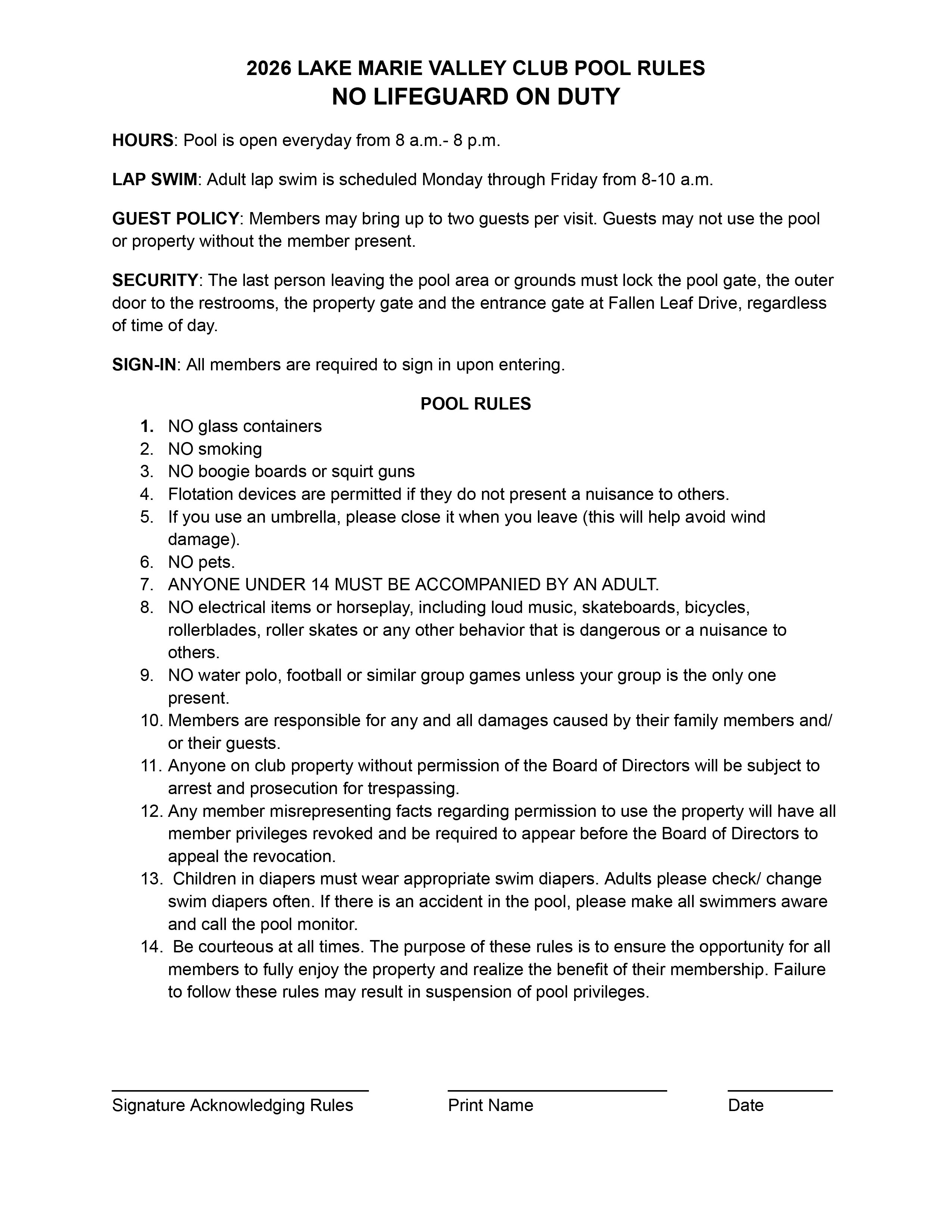 2026 Pool Rules
