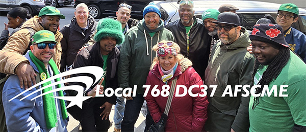 image of local 768 members on strike line in solidarity with nysna members at night
